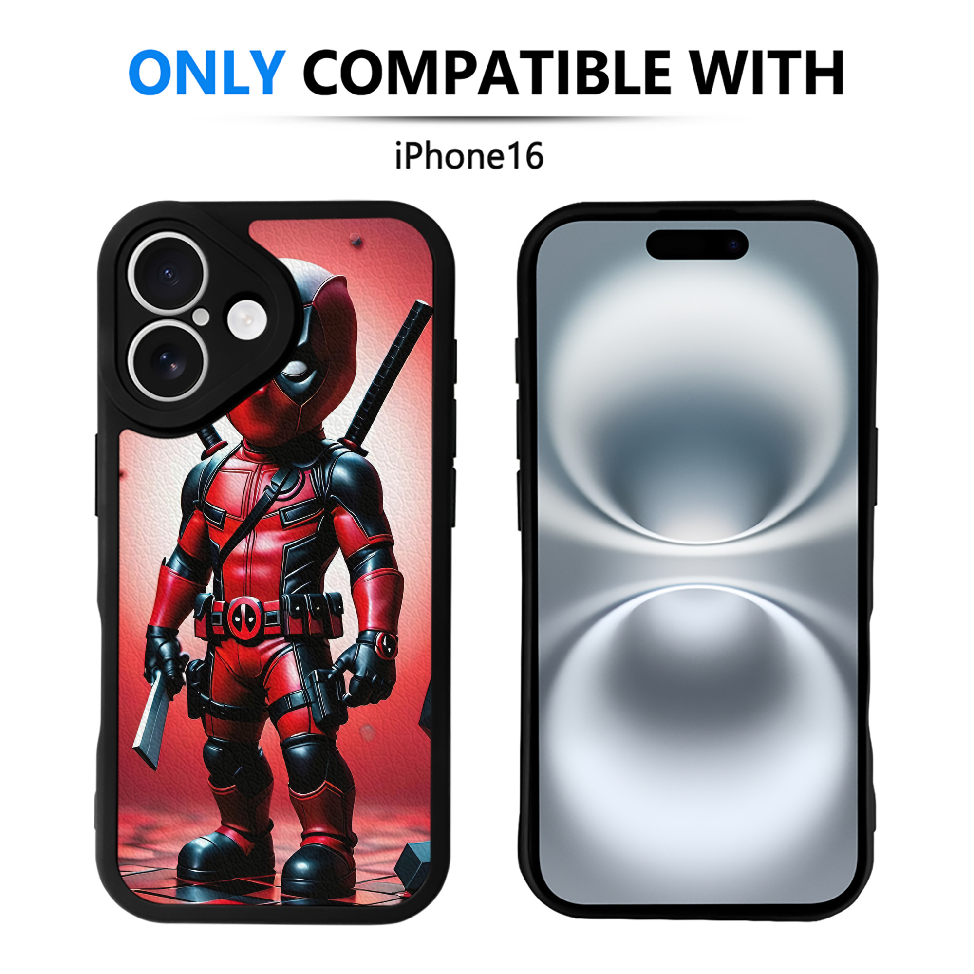 Deadpool デッドプール 【iPhone 16シリーズ対応】シリコンスマホケース（レザー調） 材質：シリコン